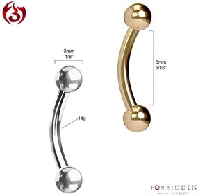 img 2 attached to 🔘 Surgical Steel Petite Belly Button Rings Set - Stylish Curved Navel Barbell 14G 5/16 inch with 3mm End Balls (2pcs - Choose Colors)