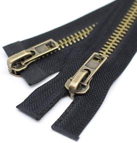 img 1 attached to 🧥 YaHoGa #8 26 Inch Dual-Separating Zipper for Jacket Antique Brass Metal Zippers - Ideal for Jackets, Coats, Sewing Crafts (26-Inch TW Anti-Brass)