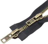 🧥 yahoga #8 26 inch dual-separating zipper for jacket antique brass metal zippers - ideal for jackets, coats, sewing crafts (26-inch tw anti-brass) logo