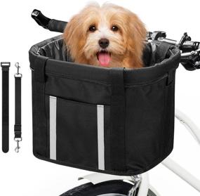 img 4 attached to ANZOME Dogs Carrier Bike Basket: Foldable, Removable, and Adjustable Seatbelts - Easy Install, Quick Release for Safe and Convenient Cycling with Your Pet