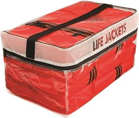 img 2 attached to 🌊 Kent Clear Storage Bag with 4 Type II Life Jackets - Adult, Orange Included