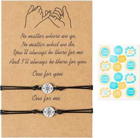 img 4 attached to PANTIDE Pinky Promise Bracelets: Adjustable Matching Bracelets for Best Friends, Couples, Sisters & More - Ideal Birthday Gift for Girls, Boys, Women & Men