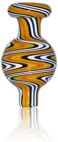 img 2 attached to Round Colored Stripe Glass Yellow