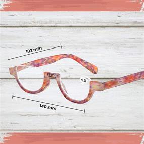 img 3 attached to 👓 Stylish 3 Pack: Women's Half Moon Frame Reading Glasses with Spring Hinge - Fashionable Readers