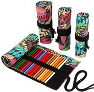 🎨 colorful and hilarious: 72-slot colored pencil wrap roll - ideal pen holder for creative artists, students, and travelers (fallen leaves) logo