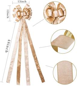 img 3 attached to 🎄 BUVANE Large Champagne Velvet Christmas Tree Topper Bow - 48x13 Inches, Perfect for Festive Decorations