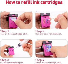 img 3 attached to HOTCOLOR 100ML Refill Ink Kit for HP 67 Inkjet Printer Cartridges - Envy 6052 6055, Deskjet 1255 2752, Envy Pro 6452 6455 6458 (1BK/1C/1Y/1M, 4Pack)