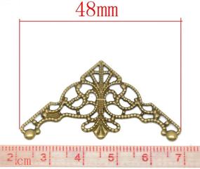 img 2 attached to Housweety 50 Bronze Tone Filigree 🏺 Triangle Wraps Connectors: Exquisite Embellishments for Jewelry Making