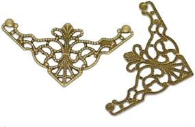 img 3 attached to Housweety 50 Bronze Tone Filigree 🏺 Triangle Wraps Connectors: Exquisite Embellishments for Jewelry Making