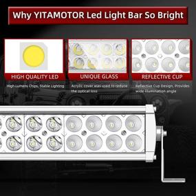 img 1 attached to 🚗 YITAMOTOR 32-Inch White Curved LED Light Bar: 180W Spot Flood Combo Off Road Lights with 12V Wiring Harness - Ideal for Pickup, Jeep, Car, Truck, Boat, ATV, Motorcycle