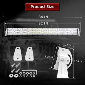 img 3 attached to 🚗 YITAMOTOR 32-Inch White Curved LED Light Bar: 180W Spot Flood Combo Off Road Lights with 12V Wiring Harness - Ideal for Pickup, Jeep, Car, Truck, Boat, ATV, Motorcycle