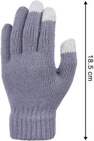 img 2 attached to Cooraby Touchscreen Stretch Knitted Gloves for Boys' Cold Weather Accessories