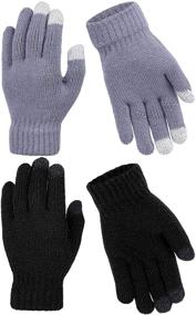 img 4 attached to Cooraby Touchscreen Stretch Knitted Gloves for Boys' Cold Weather Accessories