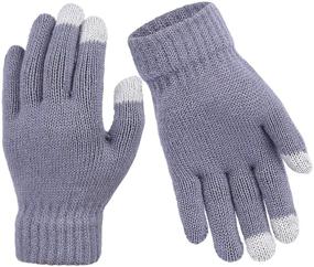 img 1 attached to Cooraby Touchscreen Stretch Knitted Gloves for Boys' Cold Weather Accessories