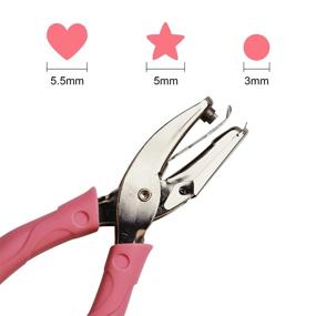 img 1 attached to AIEX 5.5mm Hole Punch with Pink Grip for Craft Paper (Heart) – Improved for SEO