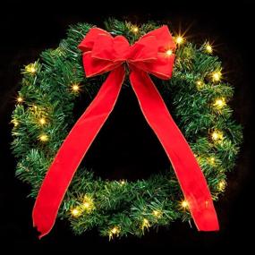 img 3 attached to 🎄 Christmas Wreath with LED Lights - 19 Inch | Set of 3 for Front Door, Windows, Living Room & Decor