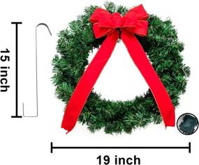 img 1 attached to 🎄 Christmas Wreath with LED Lights - 19 Inch | Set of 3 for Front Door, Windows, Living Room & Decor