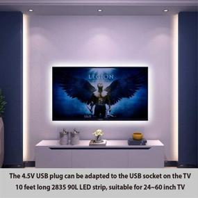 img 3 attached to 📺 Enhance Your TV Experience with HXWEIYE LED Strip Light - White Flexible Backlights for 24-60IN TVs -10ft SMD2835, USB Powered 90 LED Tape Light - Ideal for Dazzling DIY Bedroom, Home, and Indoor Party Decor