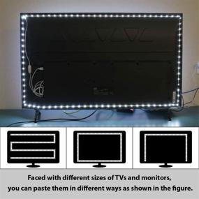 img 2 attached to 📺 Enhance Your TV Experience with HXWEIYE LED Strip Light - White Flexible Backlights for 24-60IN TVs -10ft SMD2835, USB Powered 90 LED Tape Light - Ideal for Dazzling DIY Bedroom, Home, and Indoor Party Decor