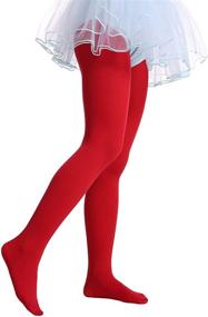 img 1 attached to Comfortable Girls' Clothing: Opaque Footed Microfiber Tights that Deliver Cozy Style