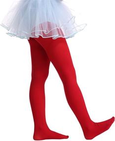 img 2 attached to Comfortable Girls' Clothing: Opaque Footed Microfiber Tights that Deliver Cozy Style
