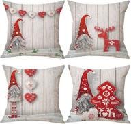 zivisk christmas gnome pillow covers - set of 4, 18 x 18 christmas decorations swedish tomte throw pillow case for home & office, winter holiday decor gift logo