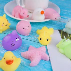 img 3 attached to 🦄 40 Pcs KUUQA Squeeze Animal Squishies: Cute Unicorn, Dinosaur, and Tortoise Mini Soft Stress Reliever Toys for Kids' Birthdays, Party Favors, Goodie Bags, Easter Egg Fillers