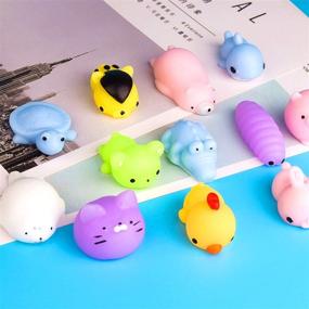 img 1 attached to 🦄 40 Pcs KUUQA Squeeze Animal Squishies: Cute Unicorn, Dinosaur, and Tortoise Mini Soft Stress Reliever Toys for Kids' Birthdays, Party Favors, Goodie Bags, Easter Egg Fillers