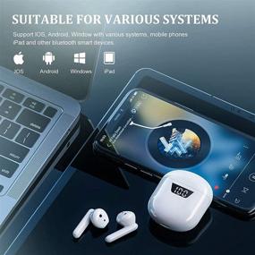 img 1 attached to Идеальные беспроводные наушники: наушники Bluetooth 5.0 с зарядным кейсом, 3D стерео наушники Air Buds для Android/Samsung/iPhone, глубокие басы, управление касанием и автоматическое соединение