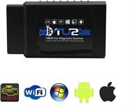 🚗 upgraded chip tu2codez obd car scanner: ios & android compatible - pass state emission's inspection test, clear engine light, wifi connection - save time & repair costs with accurate data logo