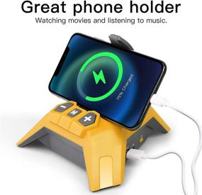 img 1 attached to 🐦 Павлиний Bluetooth-динамик: 5 Вт умный динамик, держатель для телефона, портативное зарядное устройство - желтый