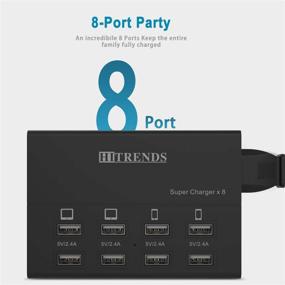 img 2 attached to HITRENDS 8-Port USB Charger Hub - 50W/10A Multi Port USB Charging Station for Multiple Devices (With 5ft Cord, Black)