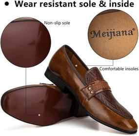 img 2 attached to Meijiana Brown Loafers Classic Wedding Men's Shoes