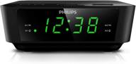 ⏰ цифровой радиобудильник philips для спальни с fm-радио, светодиодным дисплеем, удобной функцией повтора, таймером сна, запасным источником питания от батареек (батарейки продаются отдельно) логотип