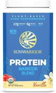 🌱 sunwarrior warrior blend: premium organic vegan plant protein powder with bcaas and pea protein - dairy free, gluten free, sugar free, non-gmo, keto friendly - fuel your body with plant-based goodness logo