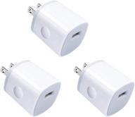 🔌 3-pack однопортовый настенный зарядное устройство, usb настенное зарядное устройство 1a/5v кубик для зарядки совместимо с iphone 12 11 xs xr x 8 7, ipad, samsung galaxy s21 s20 s10 9 8 a51 a71 a21 a11 note20, moto логотип