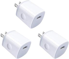 img 4 attached to 🔌 3-Pack Однопортовый настенный зарядное устройство, USB настенное зарядное устройство 1A/5V Кубик для зарядки Совместимо с iPhone 12 11 XS XR X 8 7, iPad, Samsung Galaxy S21 S20 S10 9 8 A51 A71 A21 A11 Note20, Moto