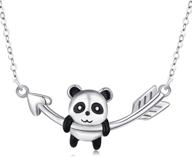 ❤️ trishula cute panda heart pendant necklace - forever love animals series: delicate heart jewelry ideal gift for mothers, daughters, and wives logo