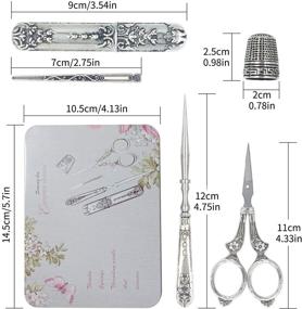 img 2 attached to 🧵 DLYZHUA 5 Pcs Vintage Silver European Style Scissors Set with Tassels - Perfect for Collectors, Handmade Projects, Sewing, Crafts, and Embroidery