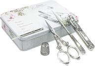 🧵 dlyzhua 5 pcs vintage silver european style scissors set with tassels - perfect for collectors, handmade projects, sewing, crafts, and embroidery logo