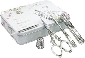 img 4 attached to 🧵 DLYZHUA 5 Pcs Vintage Silver European Style Scissors Set with Tassels - Perfect for Collectors, Handmade Projects, Sewing, Crafts, and Embroidery