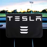 roccs tesla screen protector cover for model 3 and model y - black center console display sleeve film shield logo