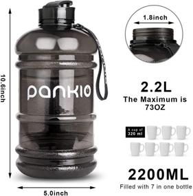 img 2 attached to 🏋️ PANKIO 2.2L Water Jug: BPA-Free Half Gallon Sports Water Bottle for Fitness, Gym, Yoga, Travel, Cycling, Camping - Leakproof, Big Capacity Container - Perfect for Outdoor Activities