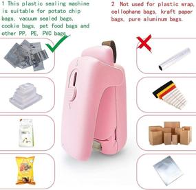 img 2 attached to 🔥 STRINO Handheld Heat Vacuum Sealer - Mini Household Sealer and Paper Cutter - 2-in-1 Portable Pouch Sealer - Food Preserver for Plastic Bags (Hot Pink)