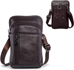 img 4 attached to Hengwin Leather Phone Belt Bag Samsung Galaxy Note 20 Ultra S21 10 Plus 9 8 Holster Belt Clip Carrying Case Pouch For IPhone 11 Pro Max XS Max 6S 7 8 Plus Holder Men Crossbody Shoulder Purse (Coffee)