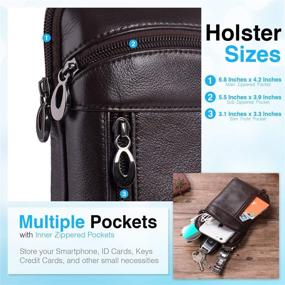 img 2 attached to Hengwin Leather Phone Belt Bag Samsung Galaxy Note 20 Ultra S21 10 Plus 9 8 Holster Belt Clip Carrying Case Pouch For IPhone 11 Pro Max XS Max 6S 7 8 Plus Holder Men Crossbody Shoulder Purse (Coffee)