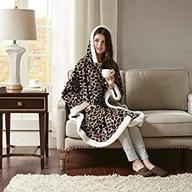 🐆 cs glimmersoft plush to sherpa pocket hooded angel wrap ultra soft wearable poncho blanket throw, 58"x72", leopard print - cs58-0312 logo