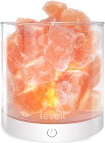 img 4 attached to 🔮 LEVOIT Cora Himalayan Pink Rock Crystal Salt Lamp with Dimmable Night Light - ETL Certified | Gift Lamp with Touch Switch