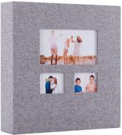 📸 artmag linen photo album 4x6: holds 320 vertical photos, perfect for family weddings & anniversaries, large capacity grey fabric album logo