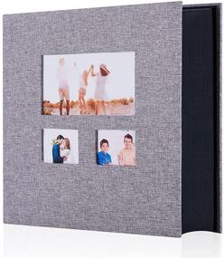 img 3 attached to 📸 Artmag Linen Photo Album 4x6: Holds 320 Vertical Photos, Perfect for Family Weddings & Anniversaries, Large Capacity Grey Fabric Album